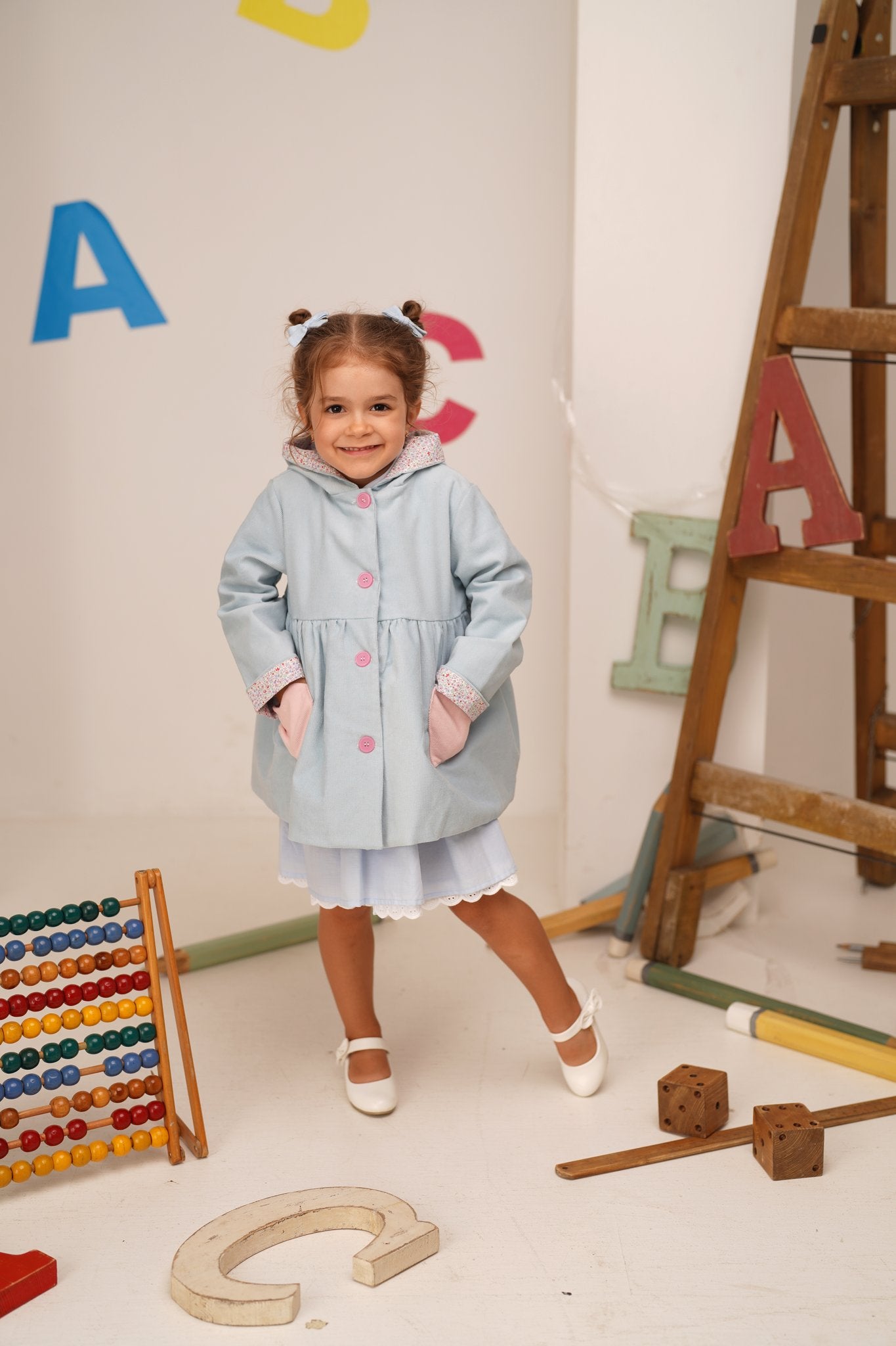 Palton baby blue fată