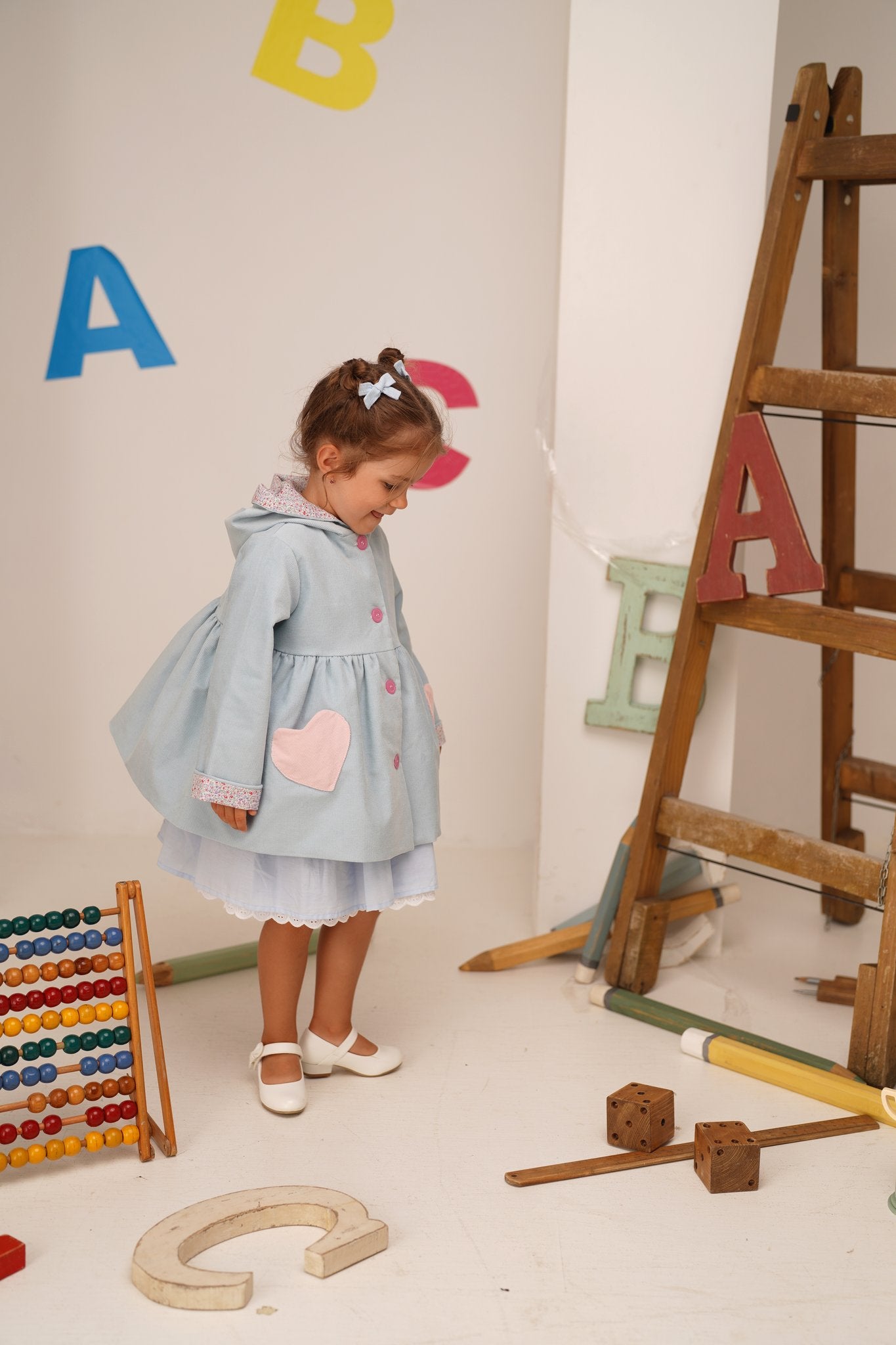 Palton baby blue fată