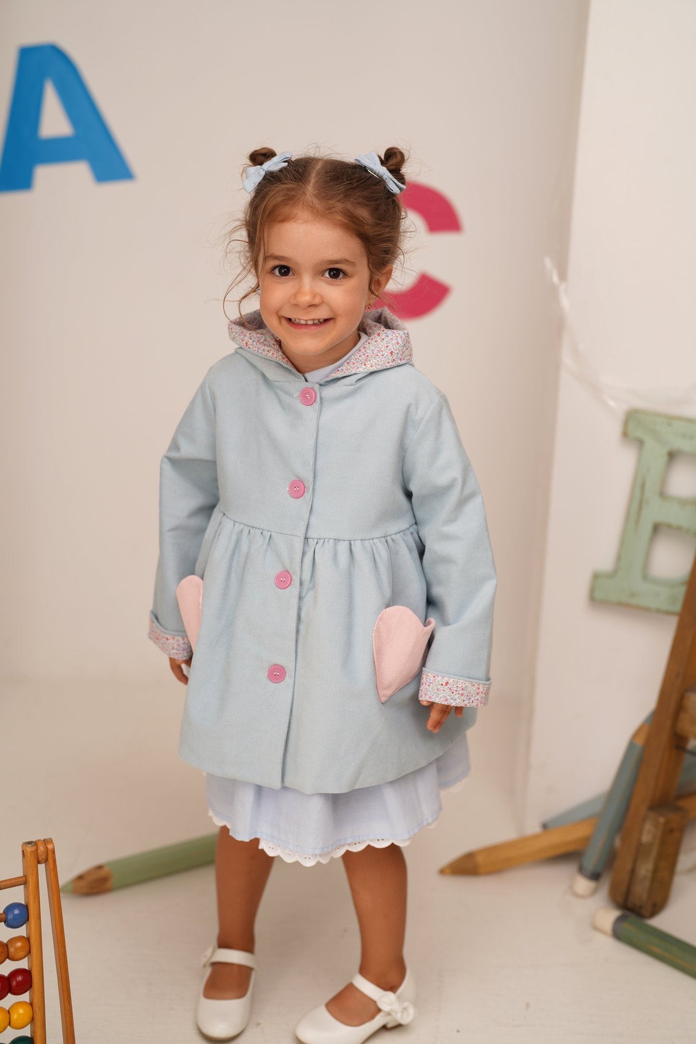Palton baby blue fată