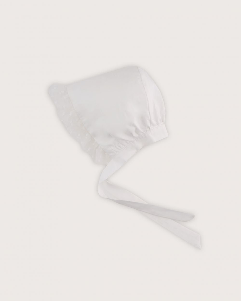 Boneta din bumbac cu volan din organza