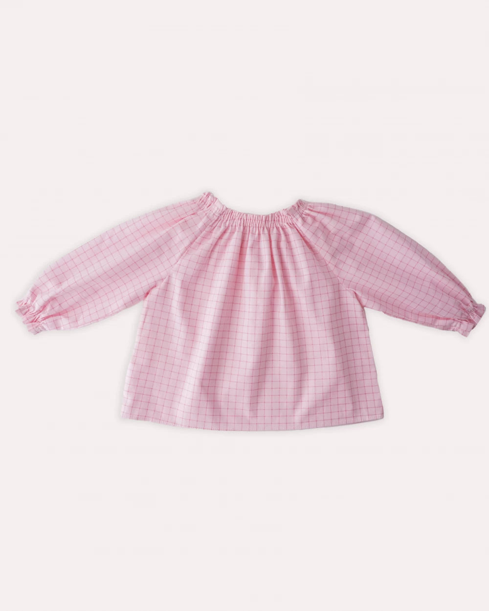 Camasa cu carouri din bumbac cu maneci bufante