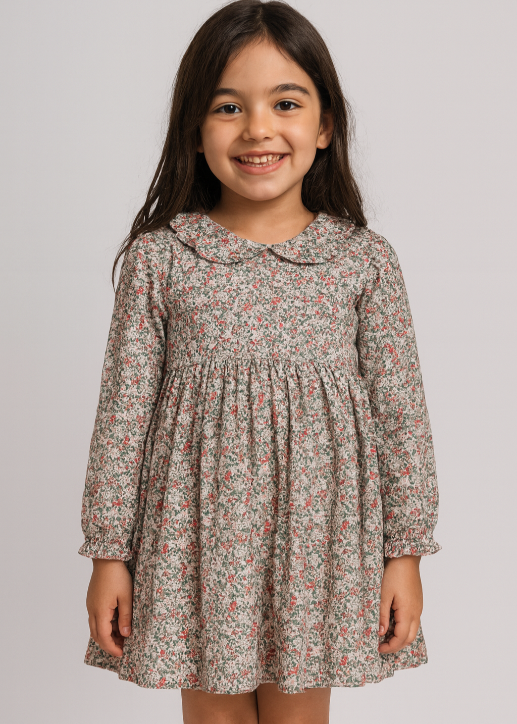 Rochie din bumbac cu guler cret