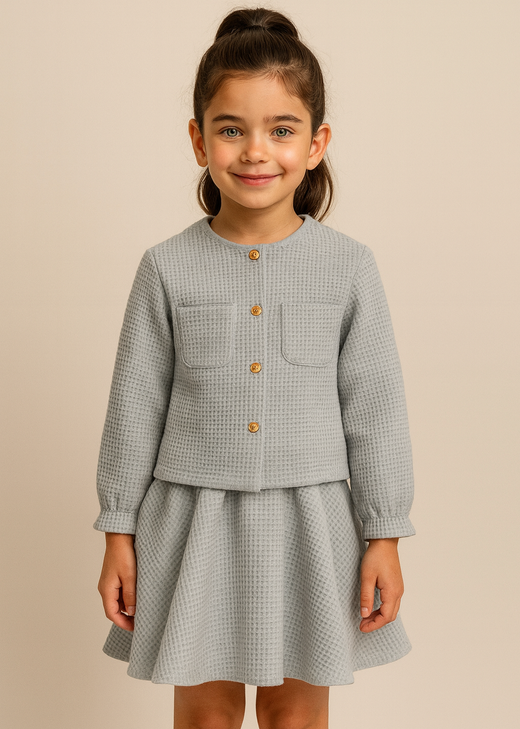 Compleu Waffle albastru