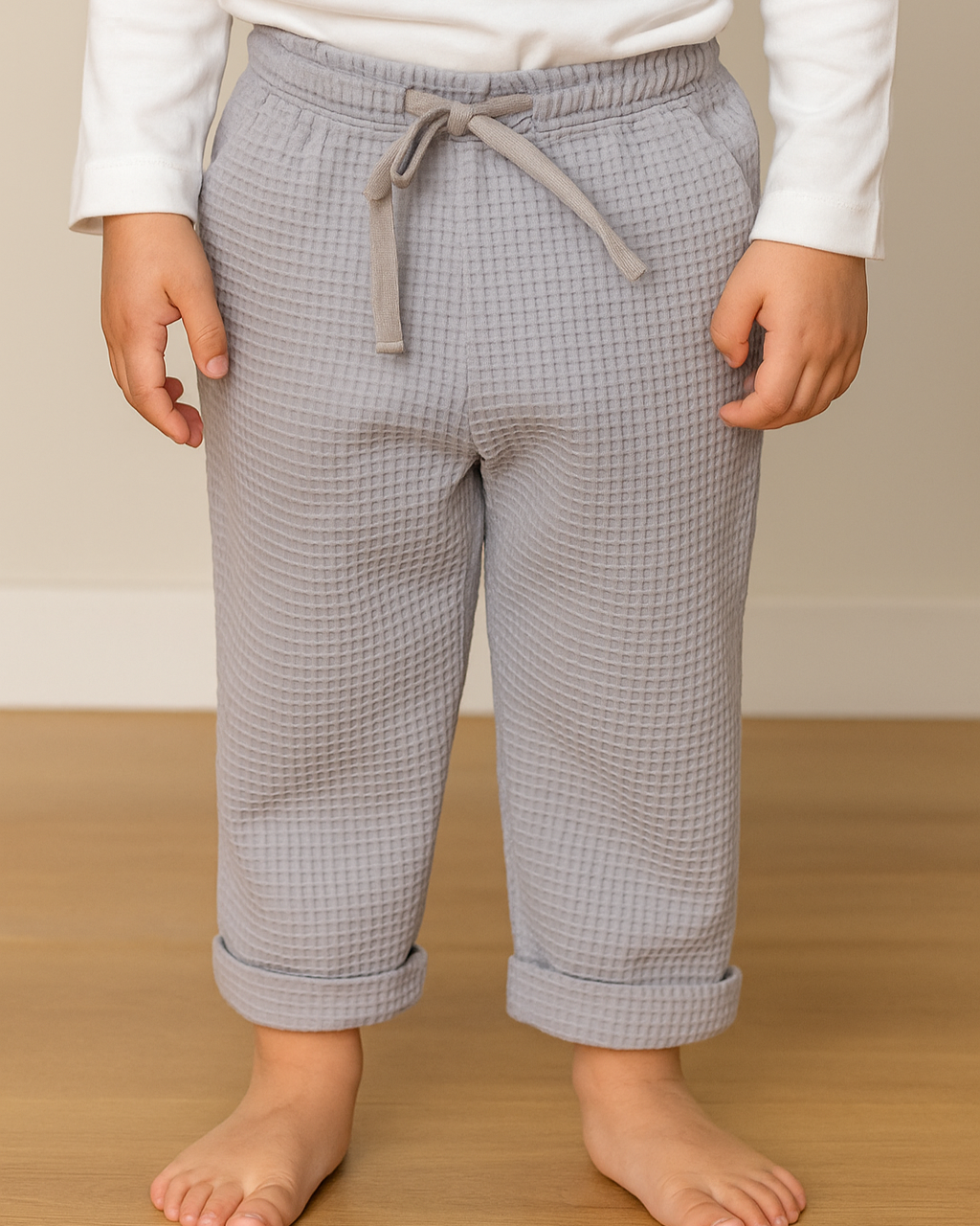 Pantaloni waffle din bumbac