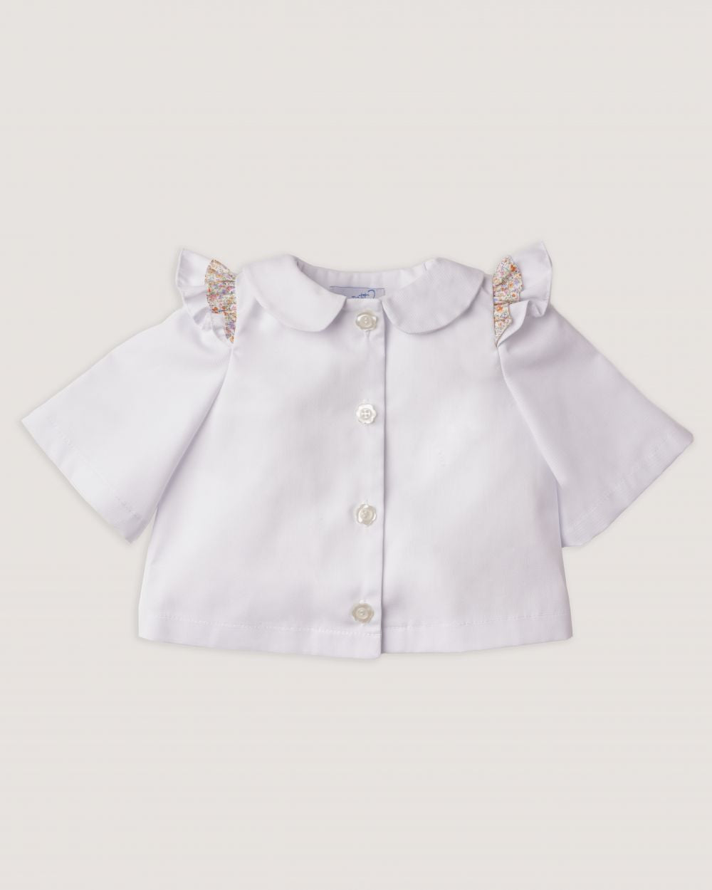 Jacheta din denim cu volane