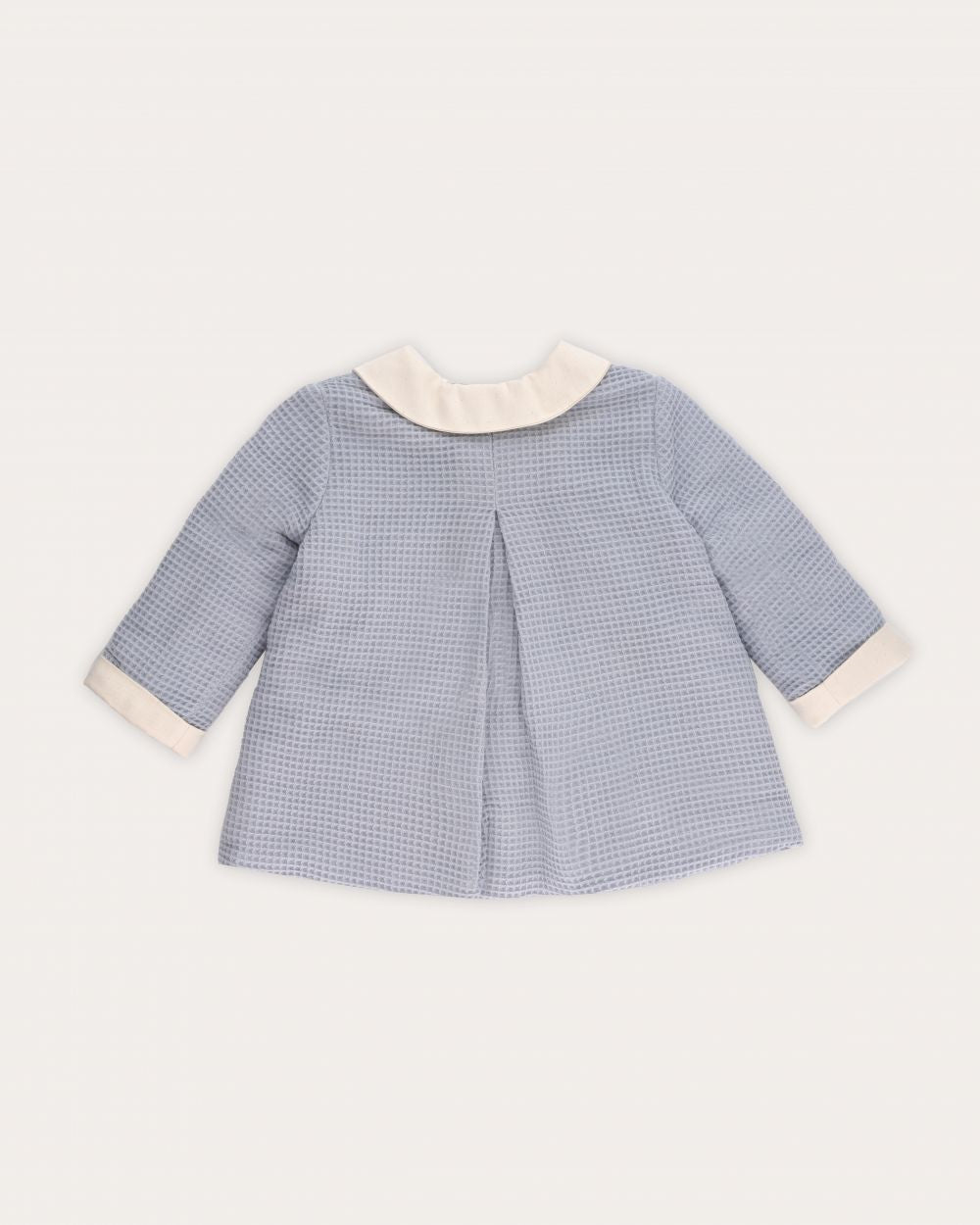 Palton din waffle si guler rotund