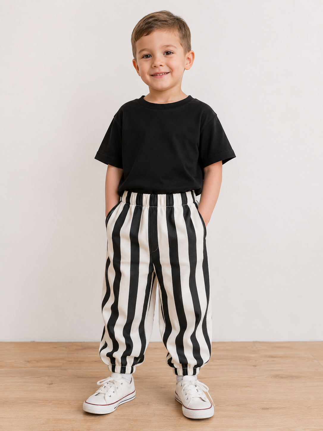 Pantaloni denim în dungi, unisex