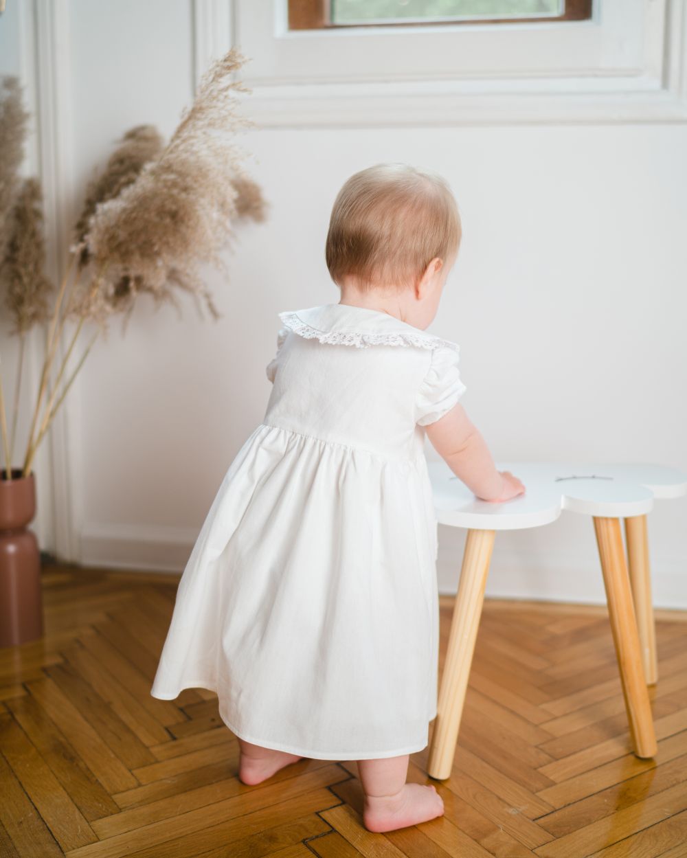 Rochie ceremonie din bumbac cu dantela