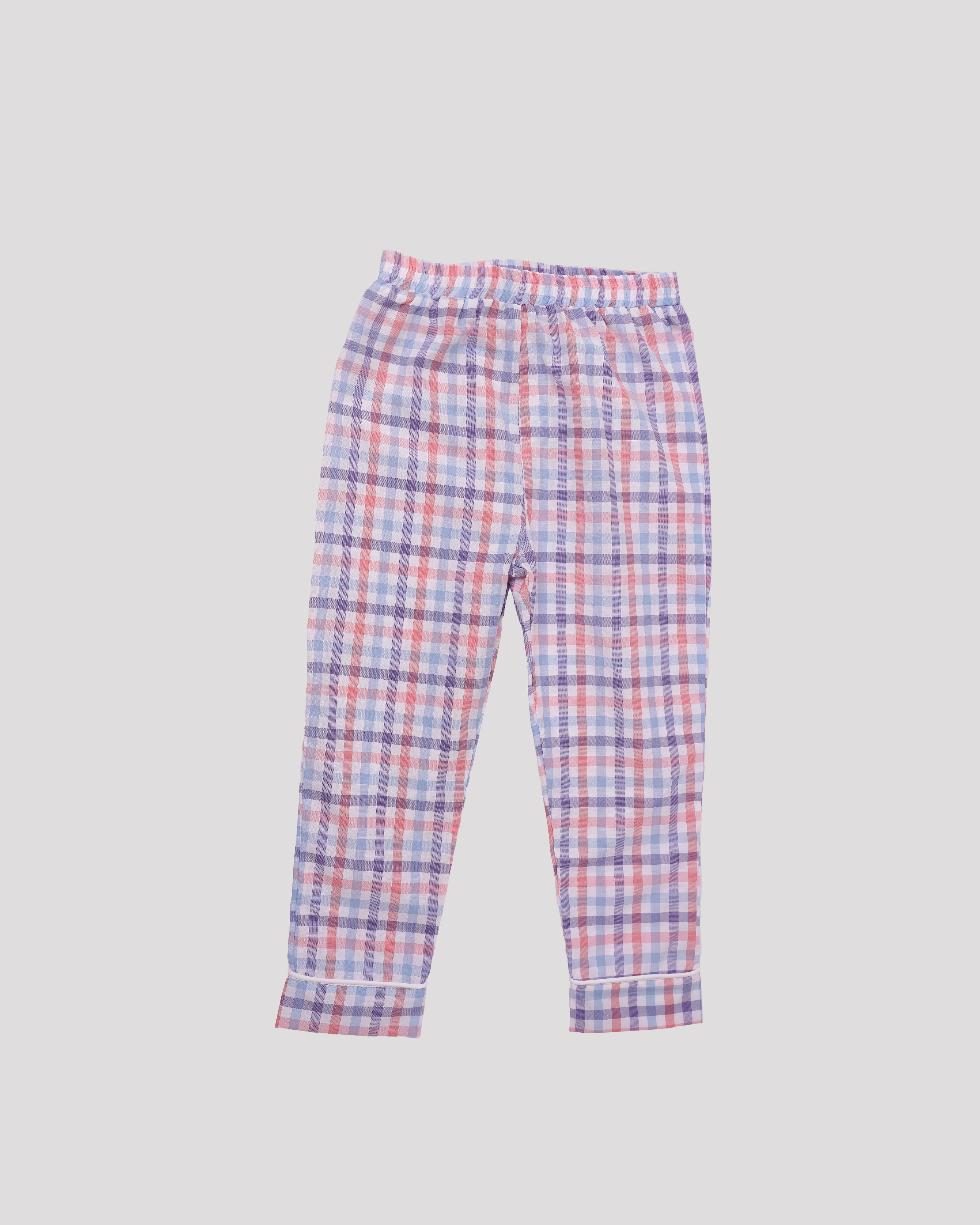 Pijama din bumbac cu carouri albastre