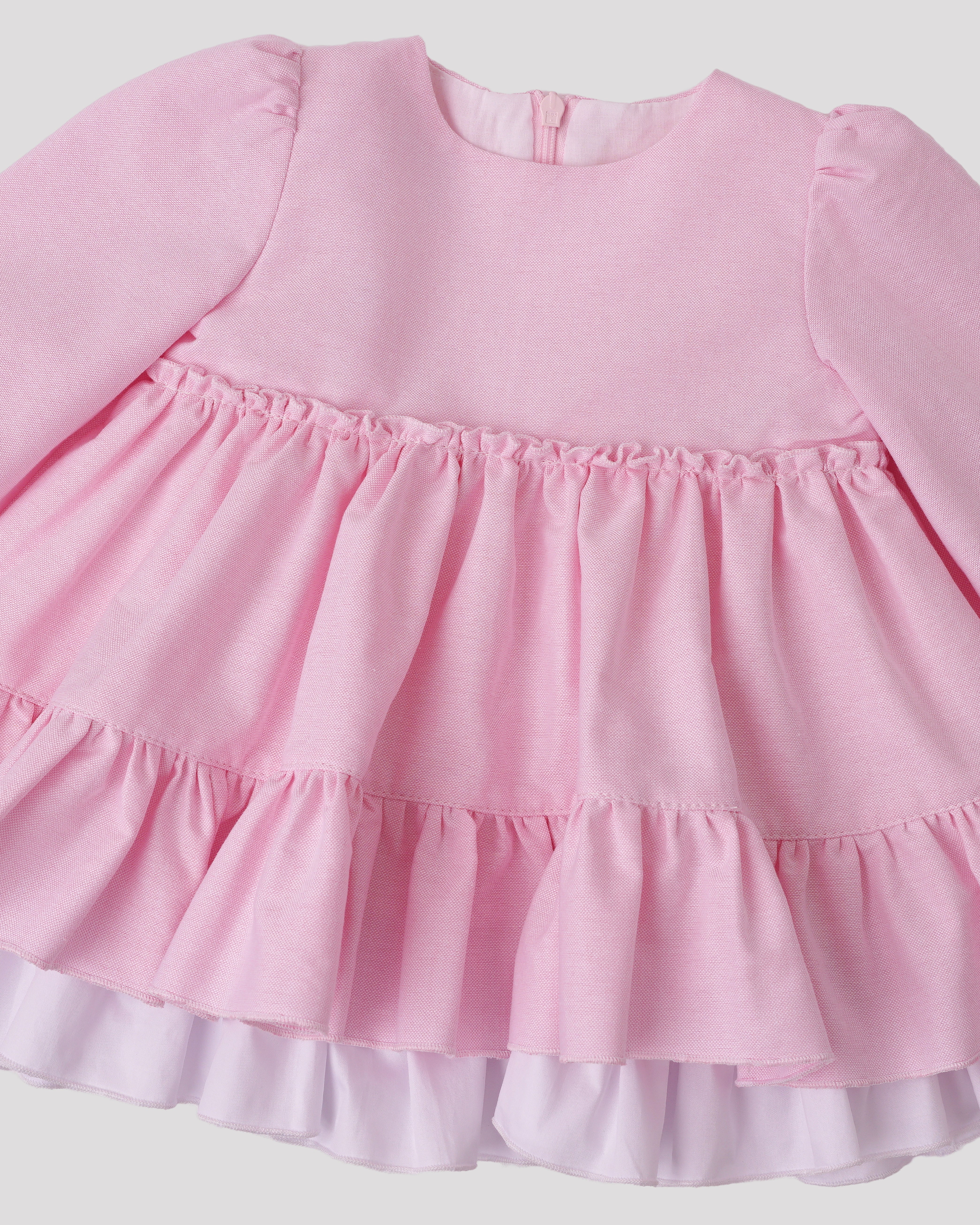 Rochie roz cu volane