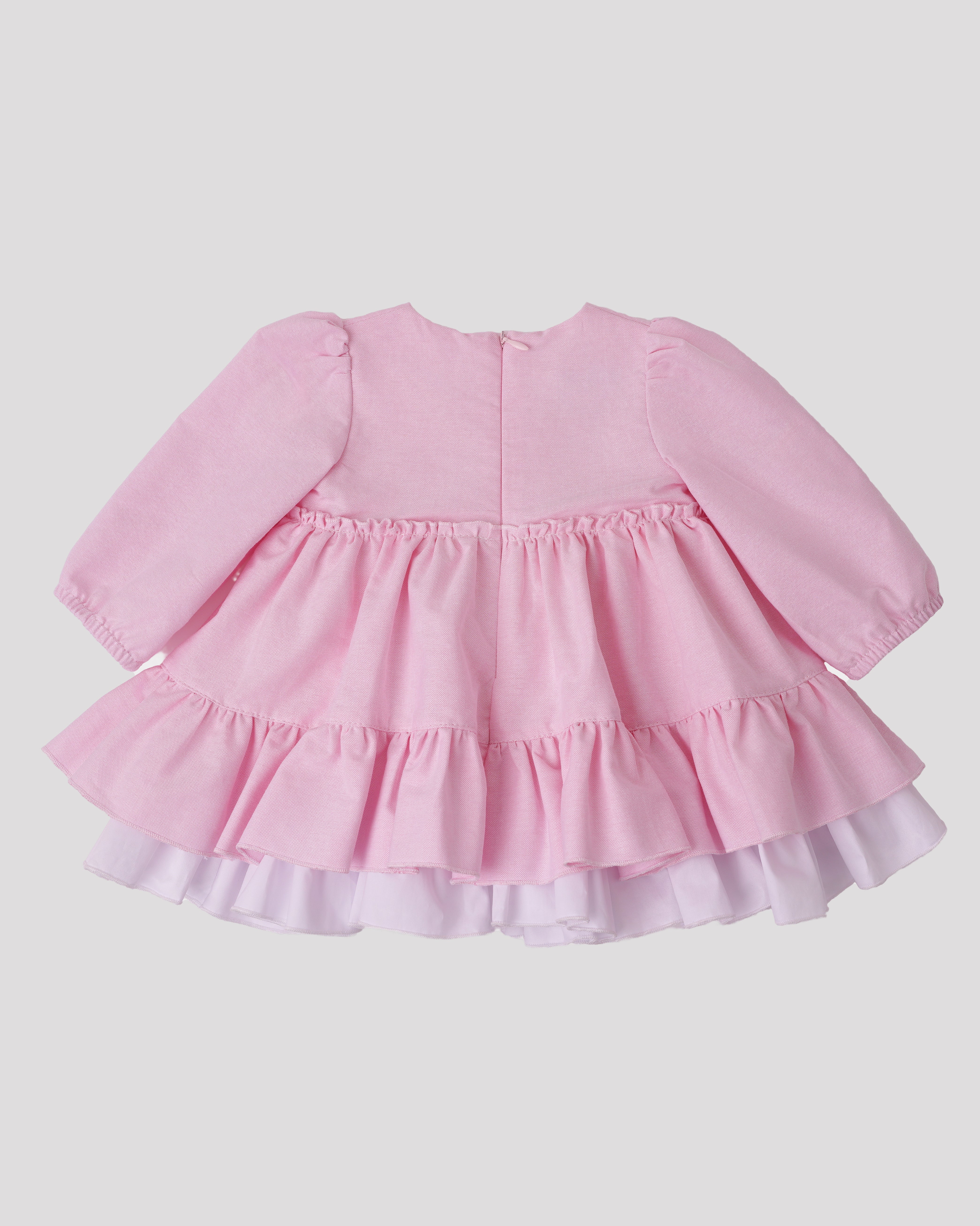 Rochie roz cu volane