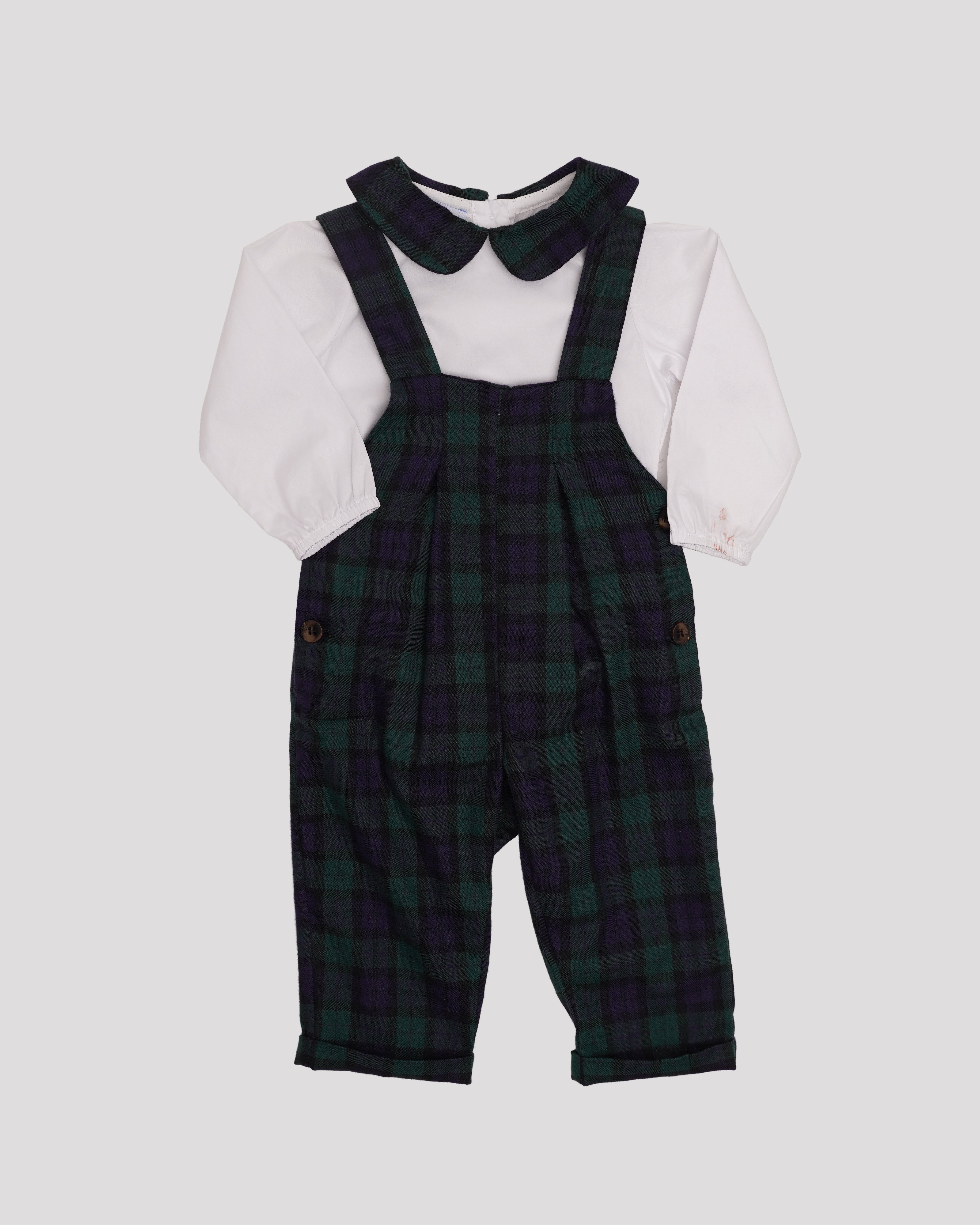 Salopeta din tartan verde Louis