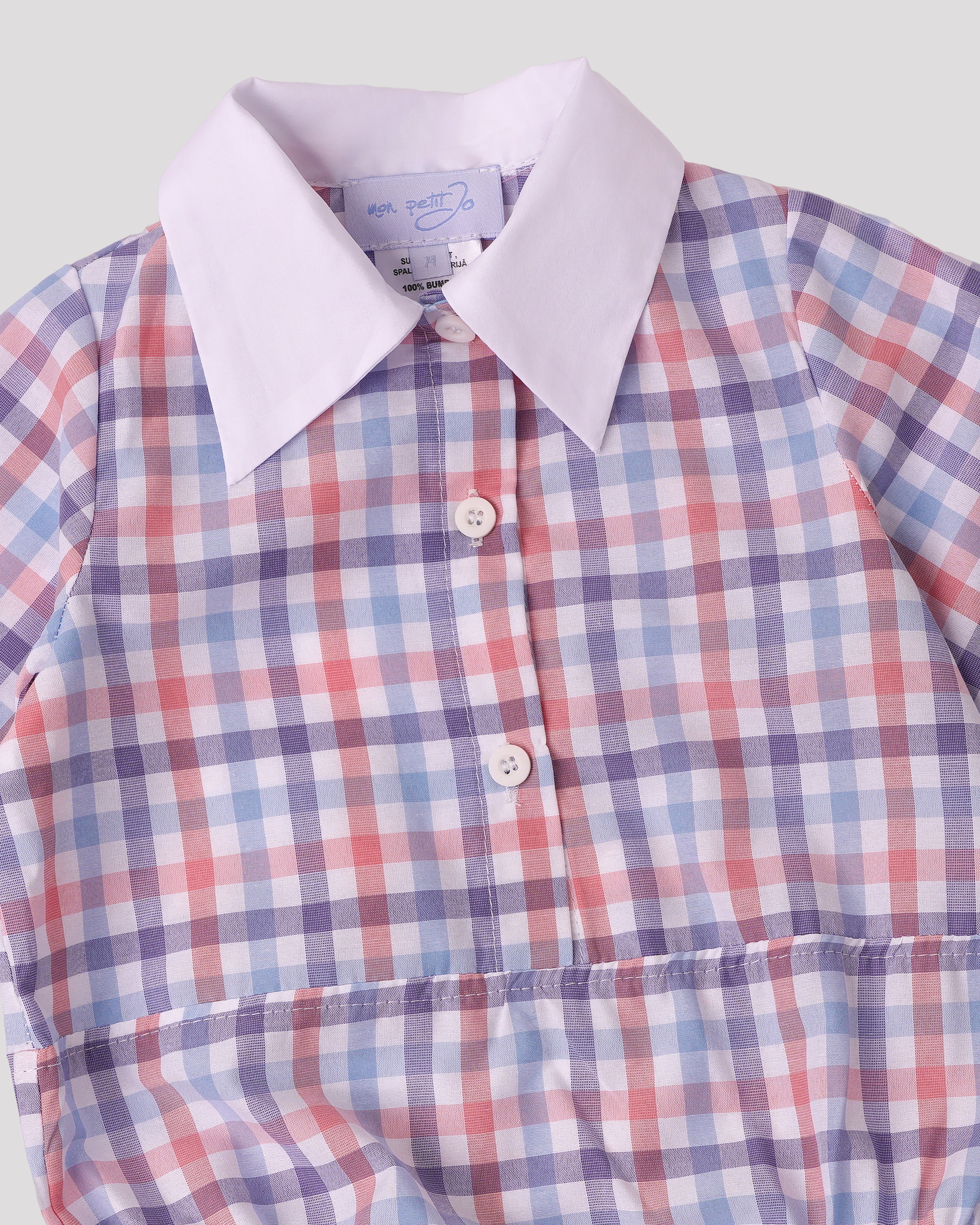 Body carouri albastre si guler alb