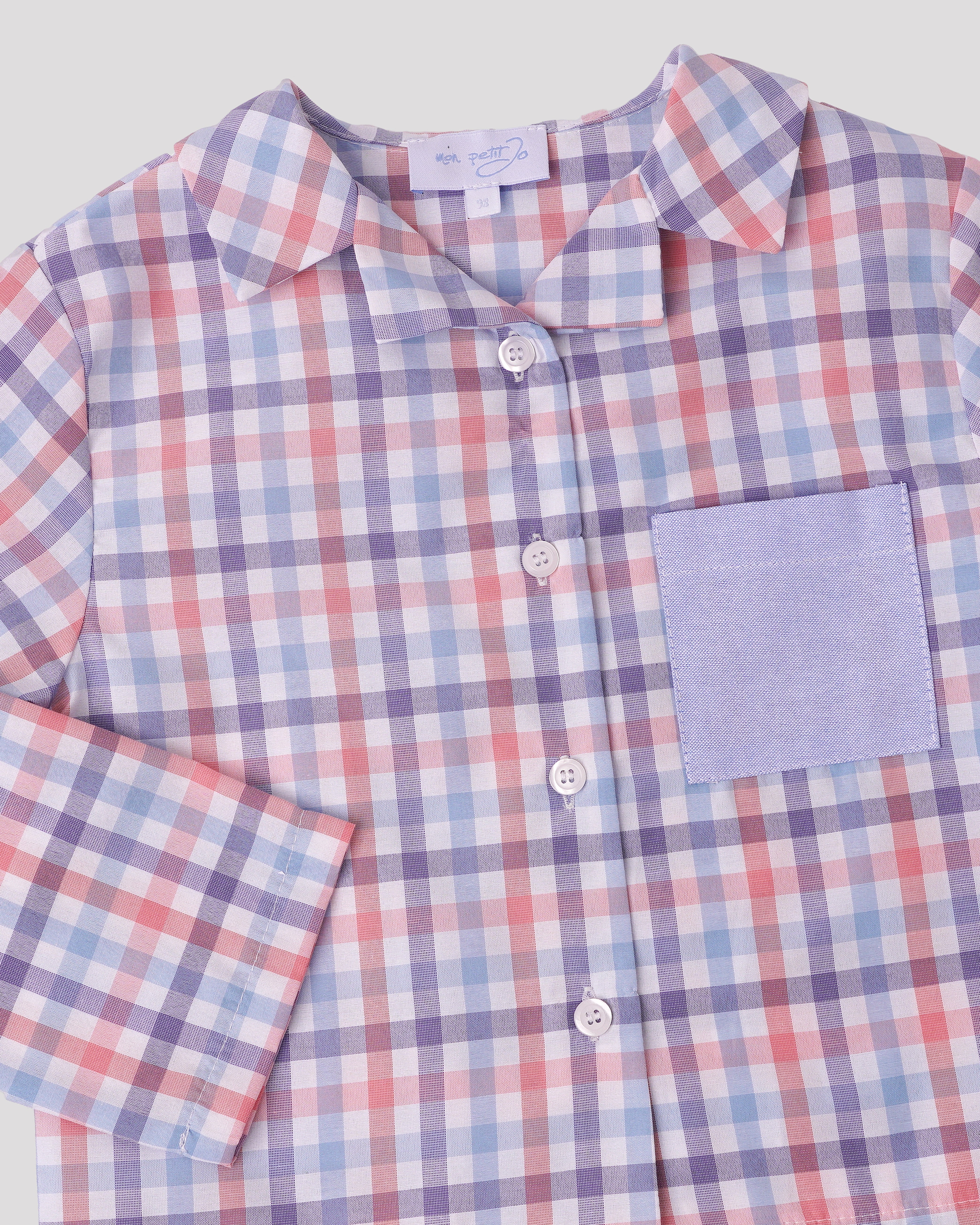 Camasa carouri albastre cu maneca lunga