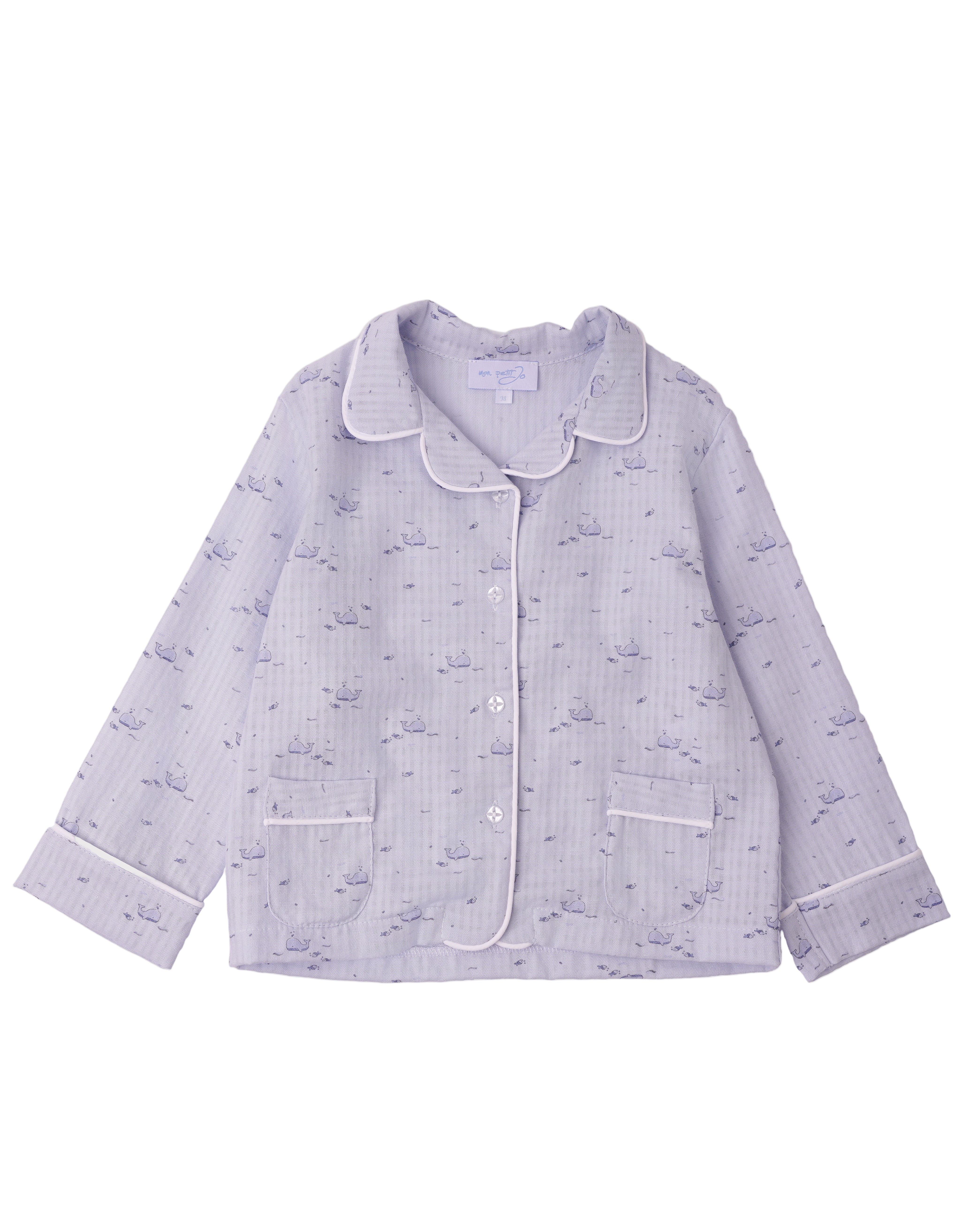 Pijama din muselina cu balene