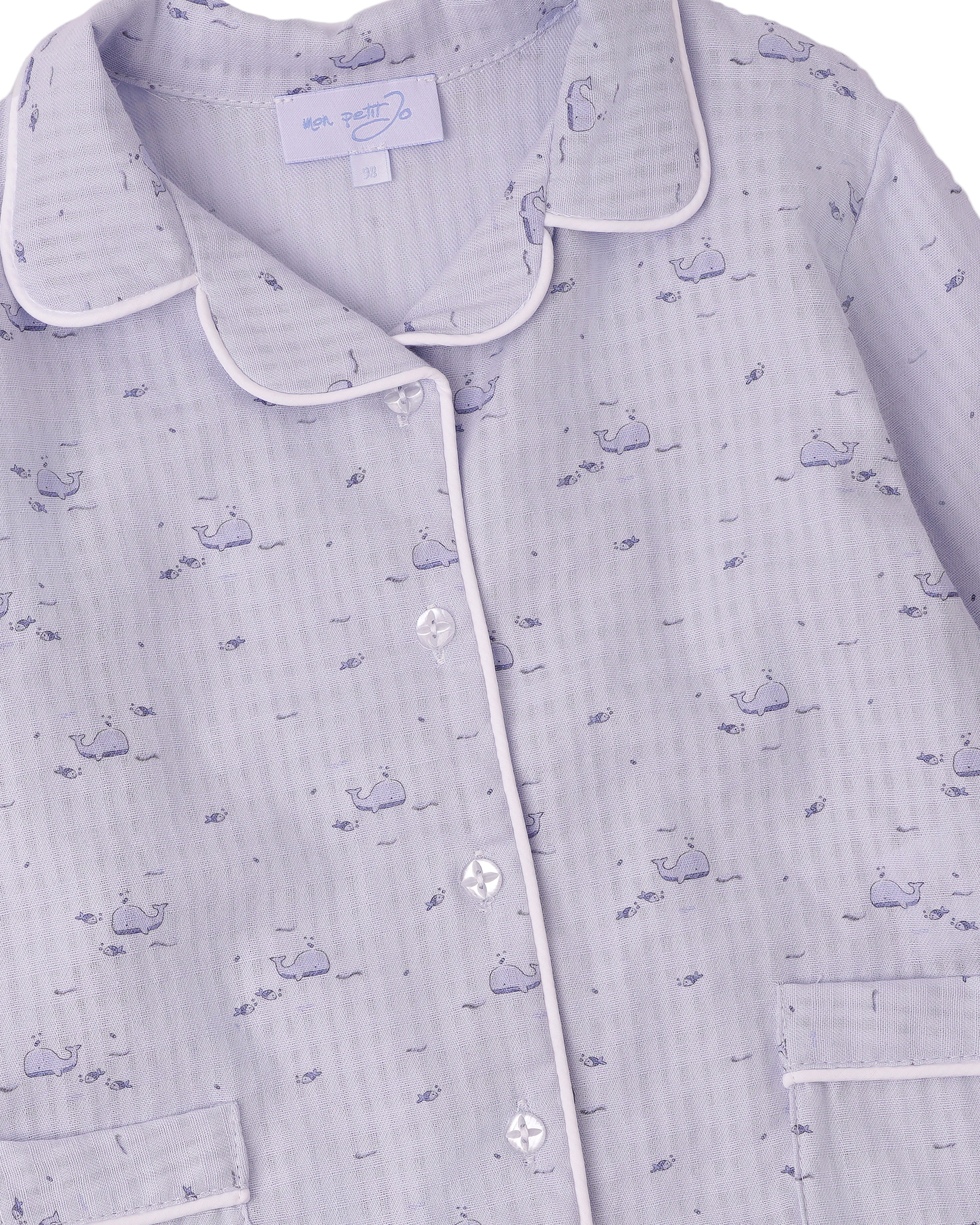 Pijama din muselina cu balene