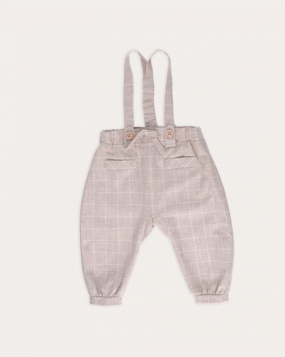 Salopeta carouri bej cu bretele