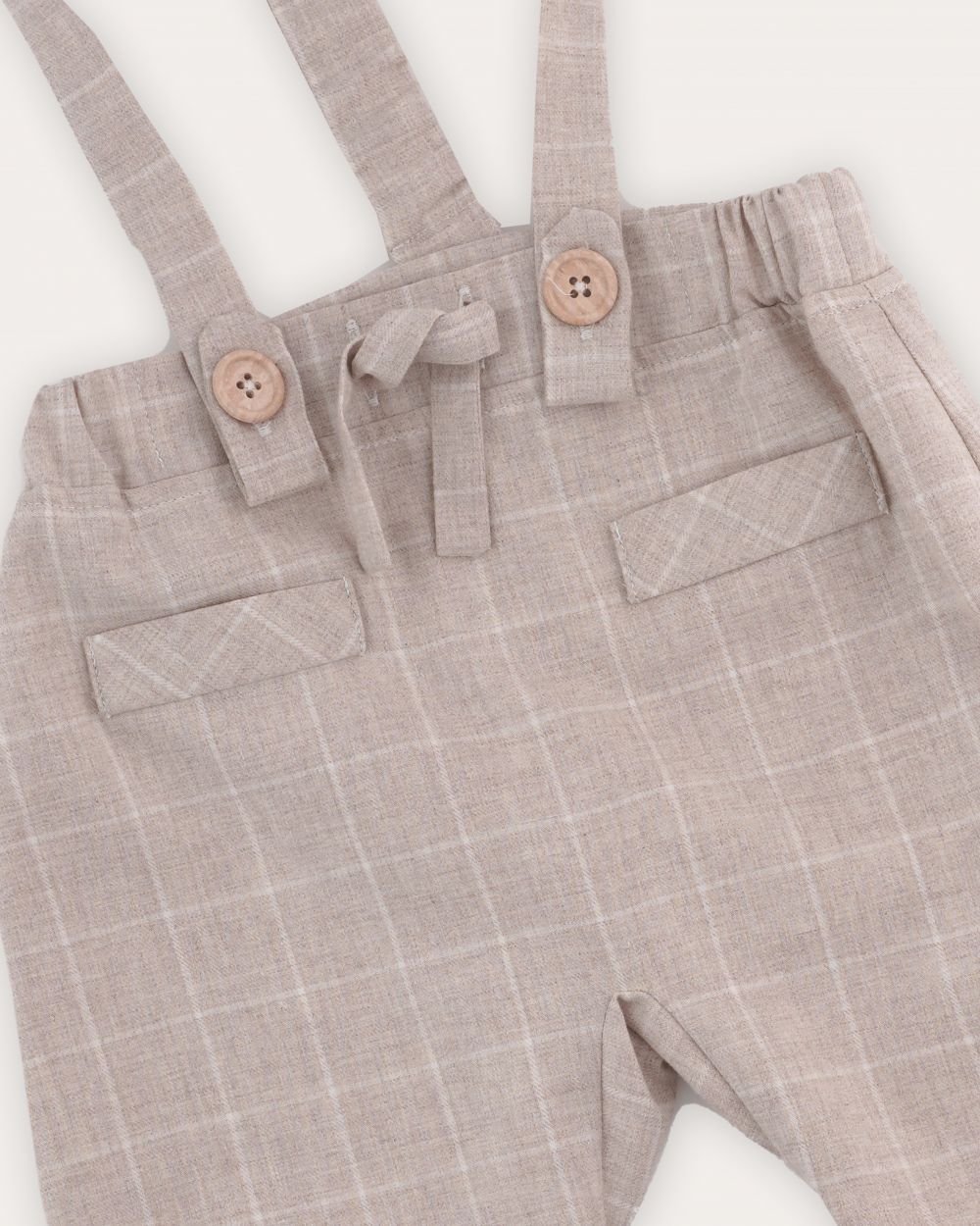 Salopeta carouri bej cu bretele