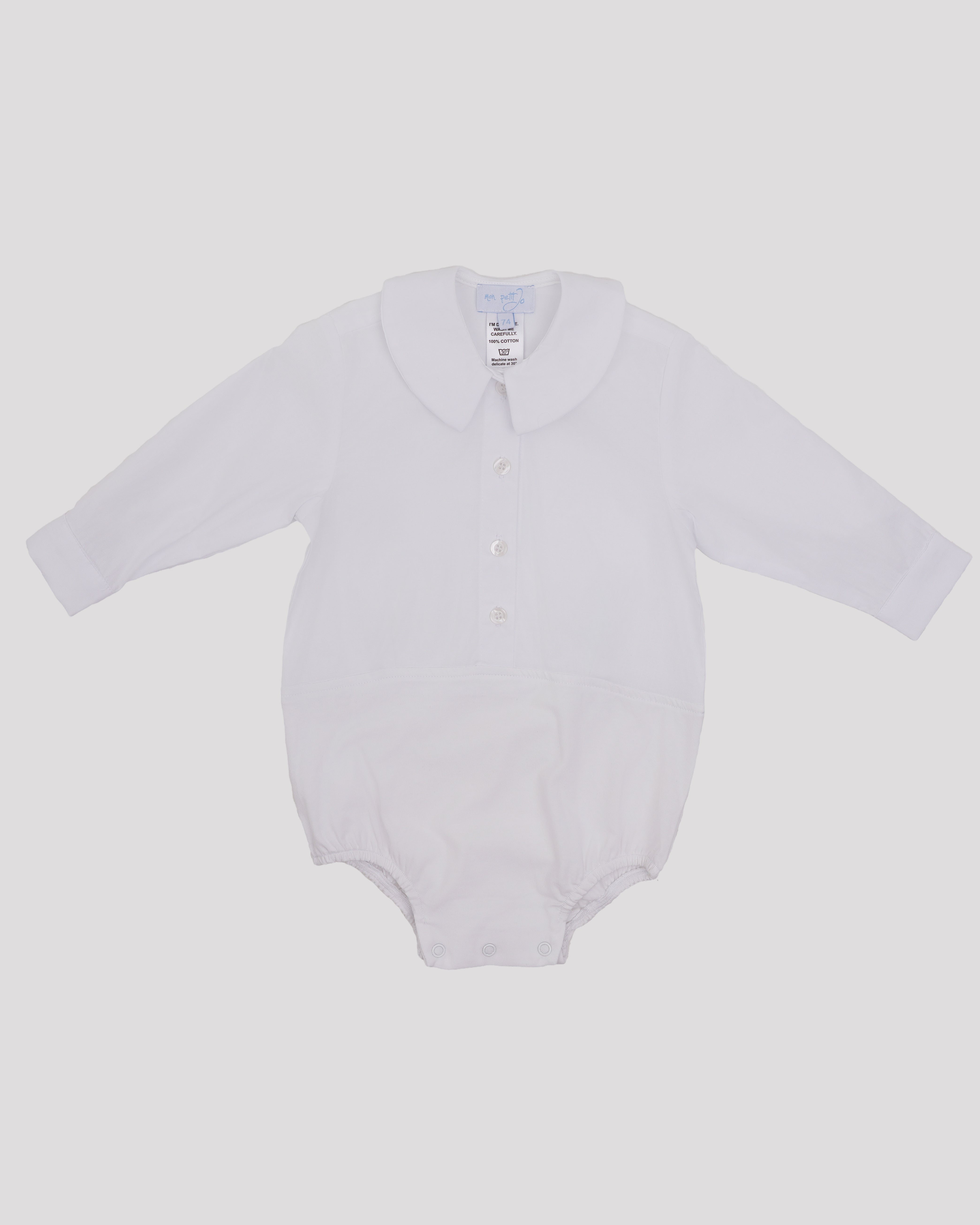 Body alb cu guler rotund