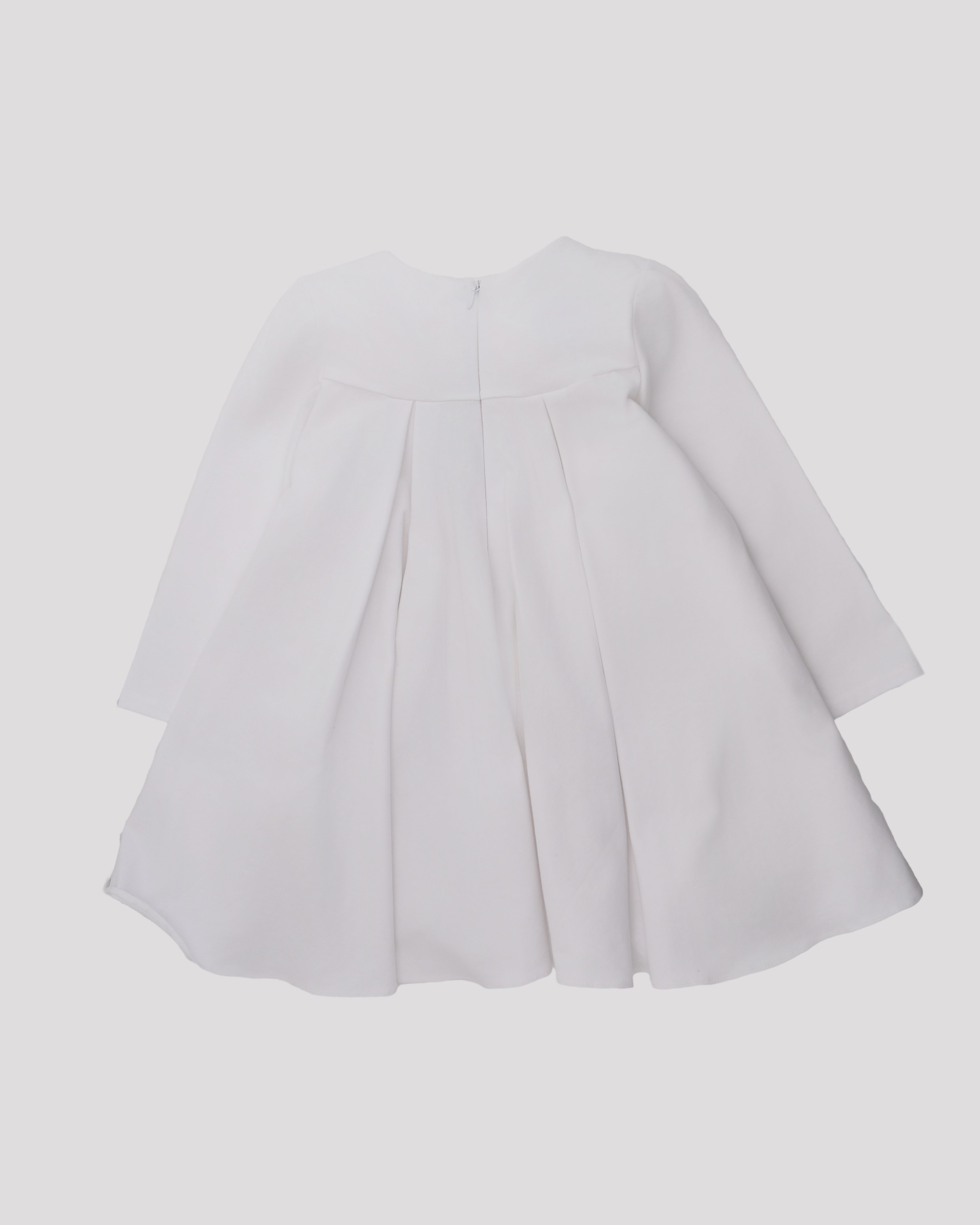 Rochie alba din jerse bumbac cu funda